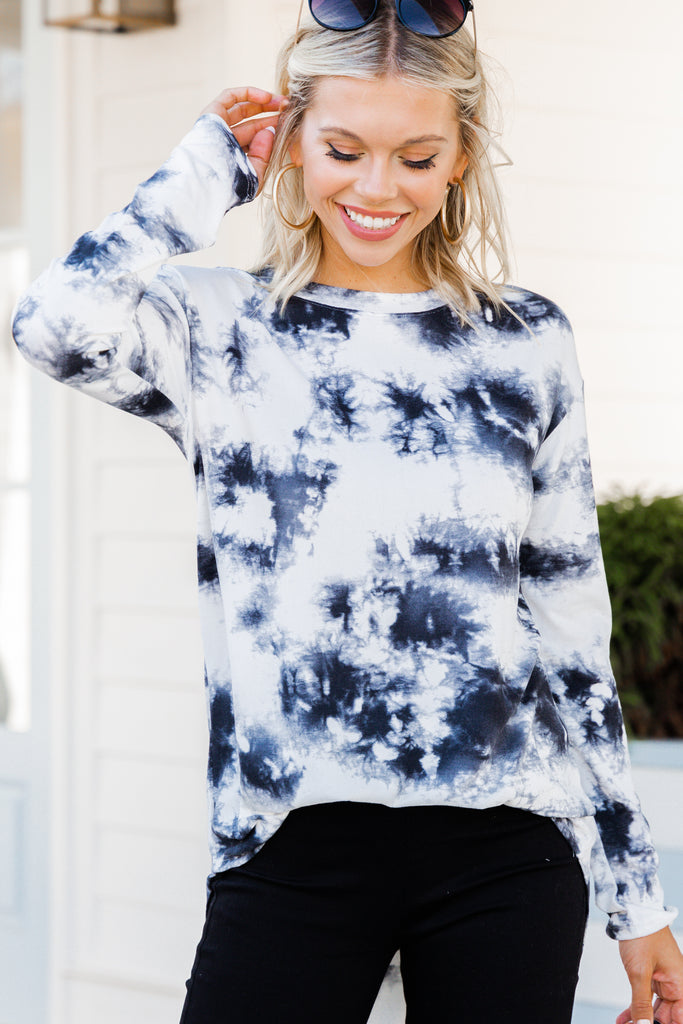 Know What You Like Black Tie Dye Top