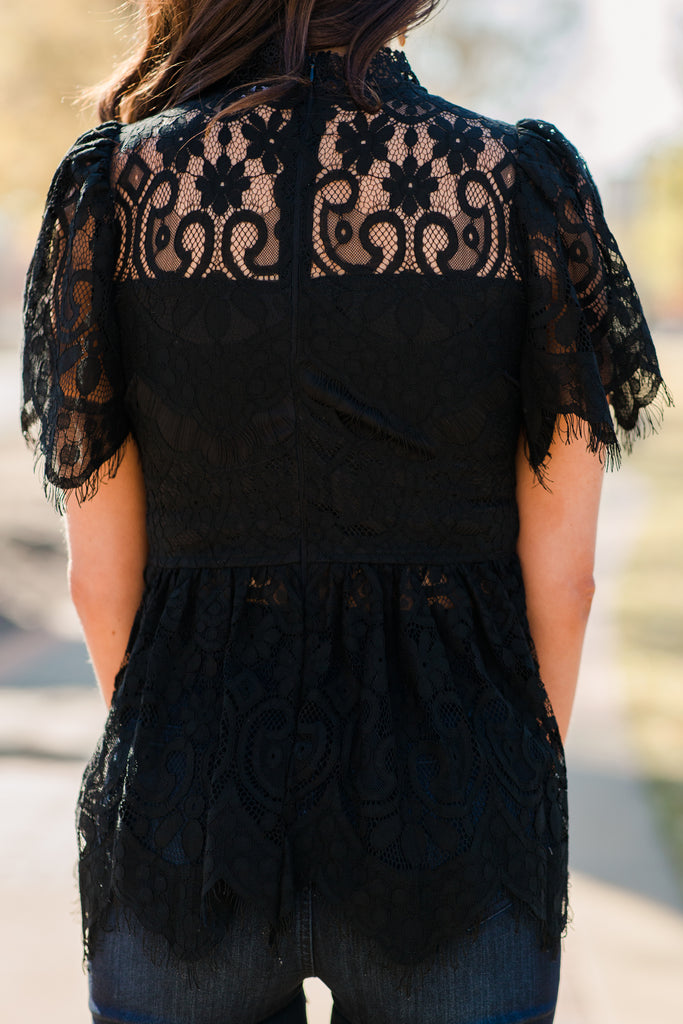 Romantic Black Lace Top - Pretty Tops For Women – Shop The Mint