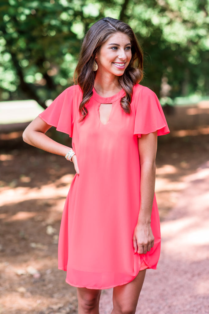 Take Care Of You Dress, Coral – The Mint Julep Boutique