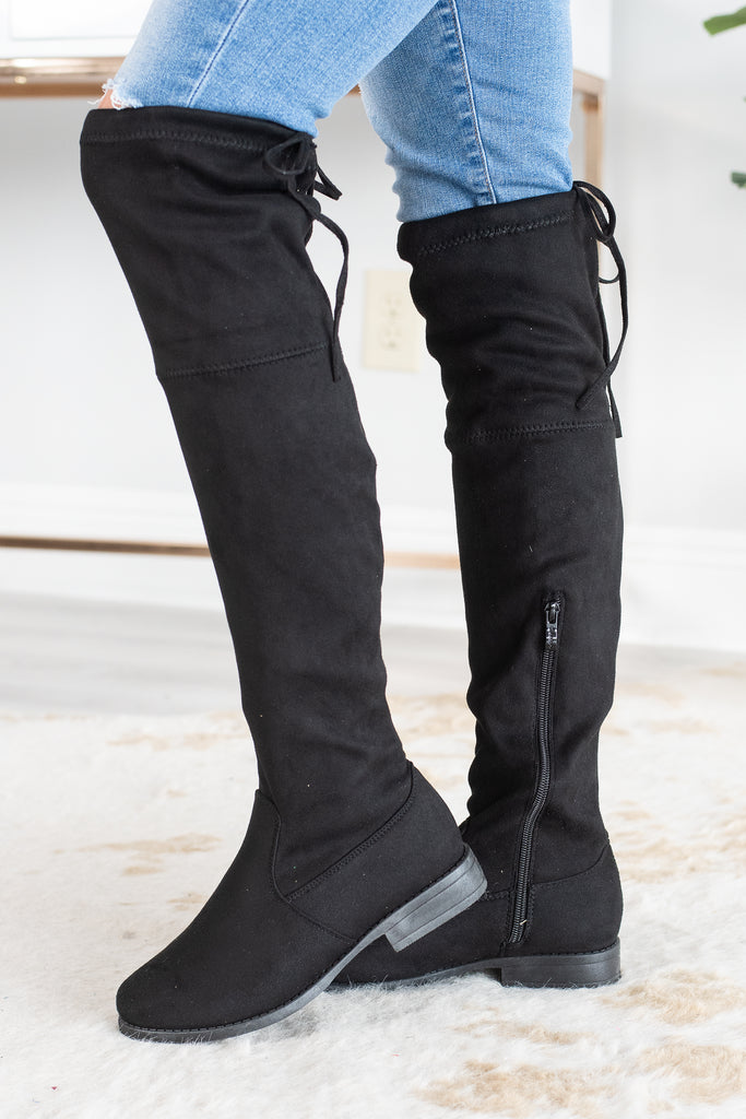 Sassy Over The Knee Black Boots $42 – Shop The Mint