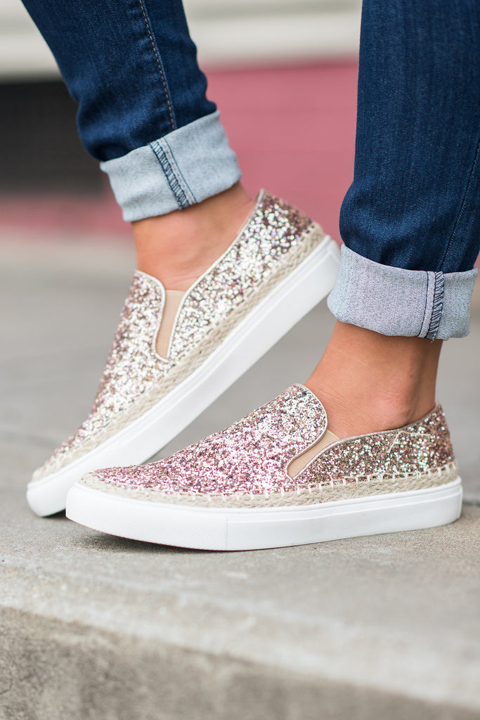 Shine Time Sneakers, Rose Gold – The Mint Julep Boutique