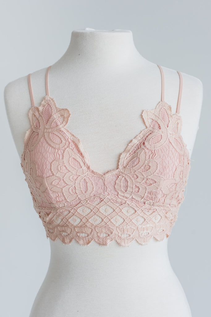 Feminine Blush Pink Lace Bralette – The Mint Julep Boutique