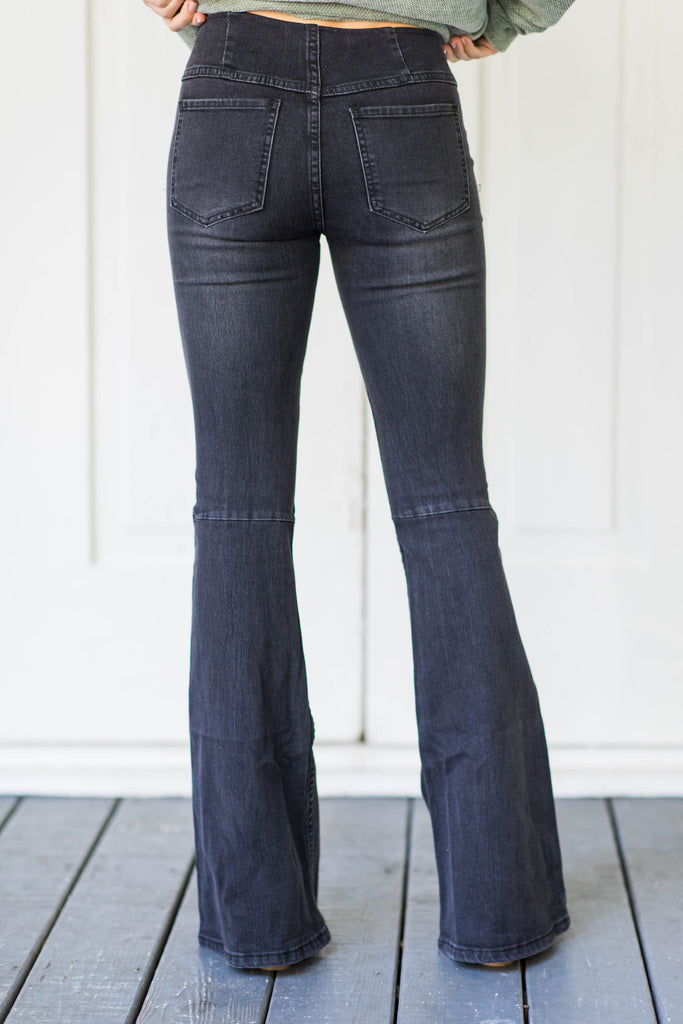 Retro Flare Jeans, Vintage Black – The Mint Julep Boutique
