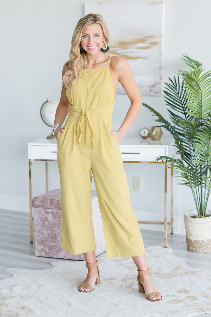 Stay Involved Jumpsuit, Mustard – The Mint Julep Boutique