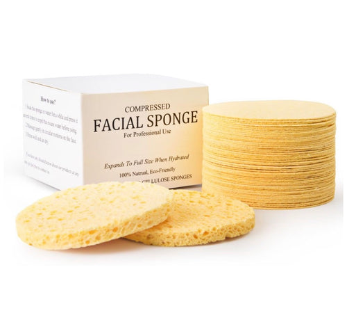 (100 Pack) Yellow Compressed Facial Cleansing Sponges