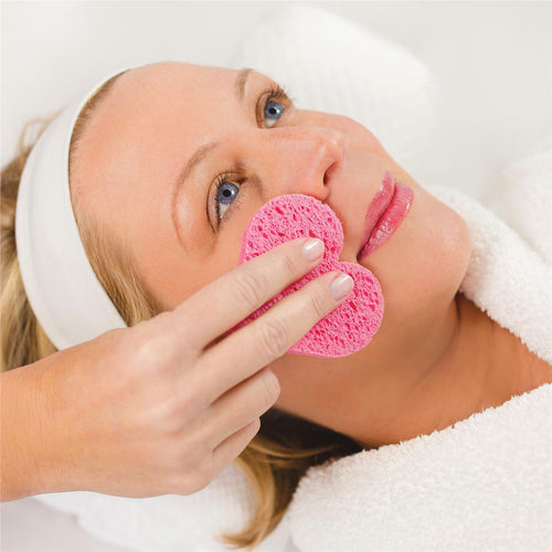 Pink Heart 💗 Shape Compressed Cellulose Facial Sponges