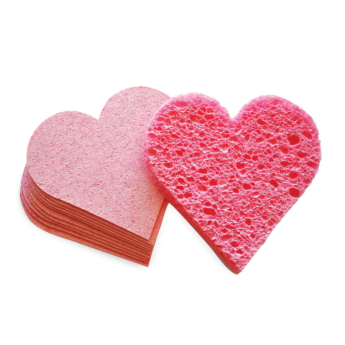 Minky Love Heart Sponges - Pack of 2