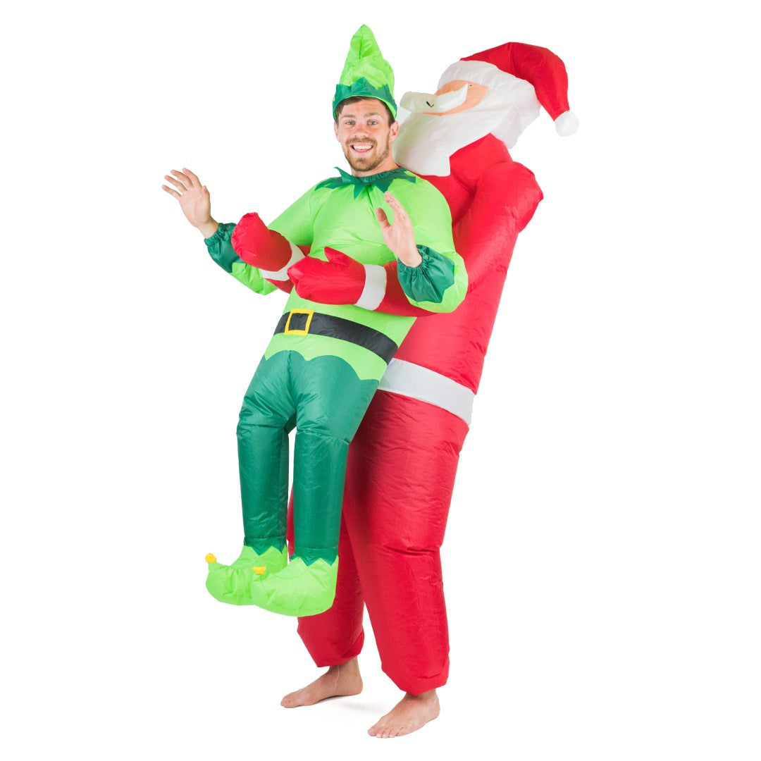 santa carrying elf costume