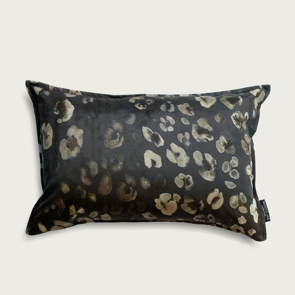 Leopard Petal Rectangular Velvet Scatter Cushion by Adele Grace