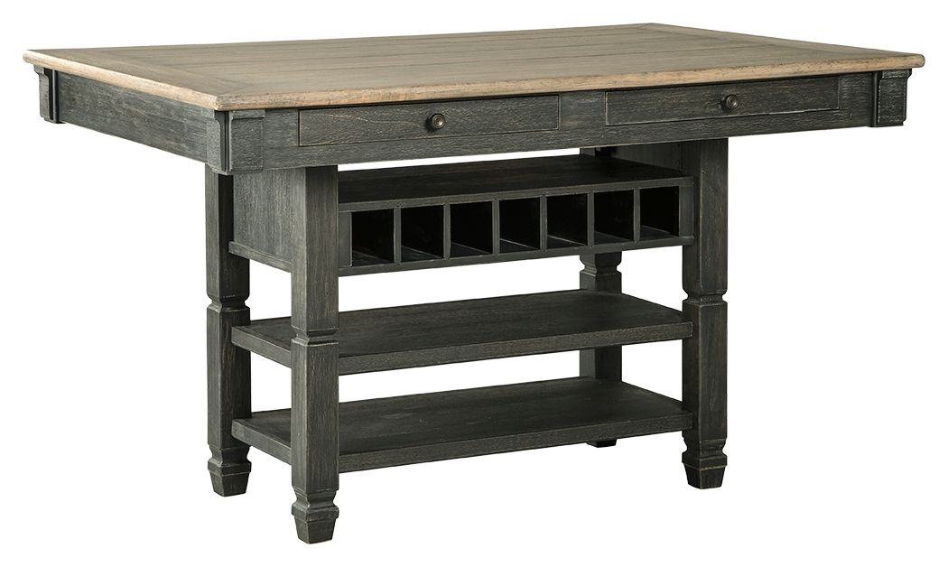 Tyler Creek - Black / Gray - Rectangular Dining Room Counter Table