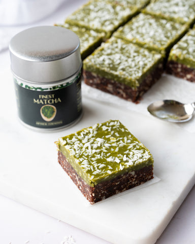 matcha green tea powder coconut bar