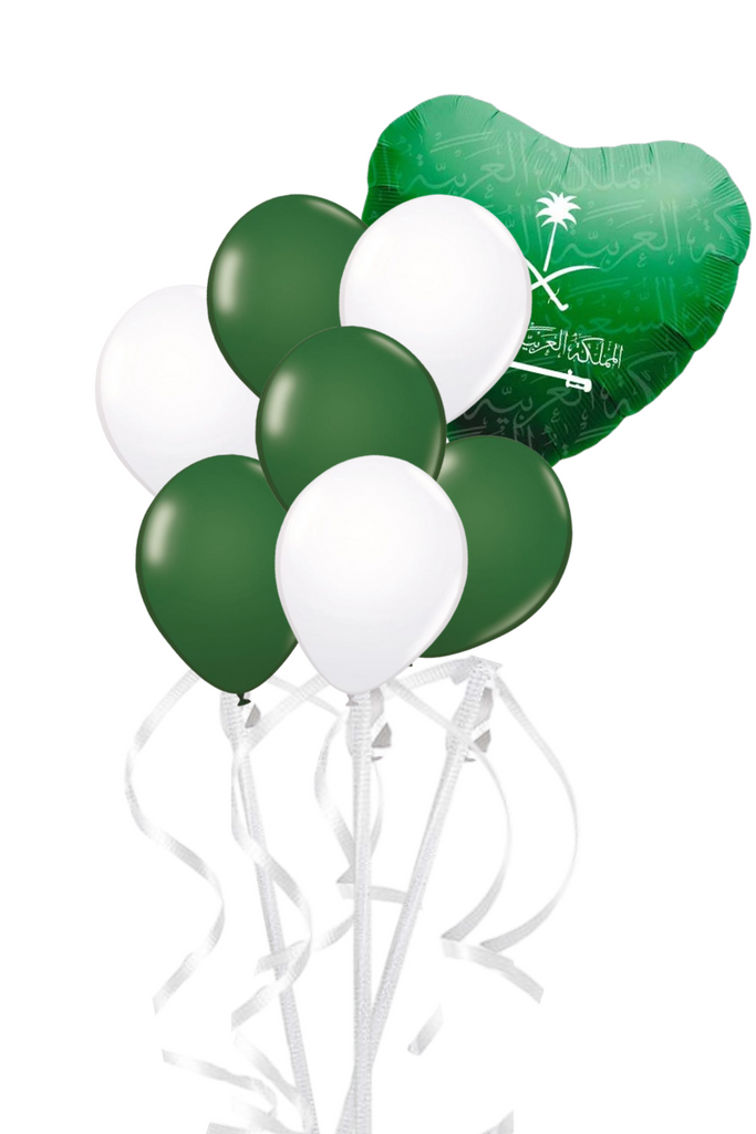 باقة بالونات اليوم الوطني السعودي Saudi National Day Balloons Bouque Itsfiesta