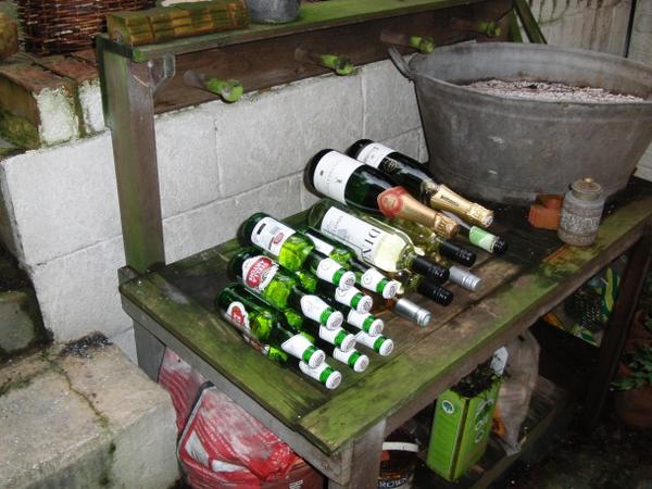 Wine rack in the back yard