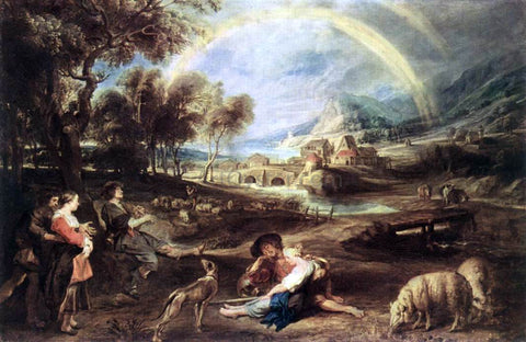  Peter Paul Rubens Landscape with a Rainbow - Hand Painted Oil Painting