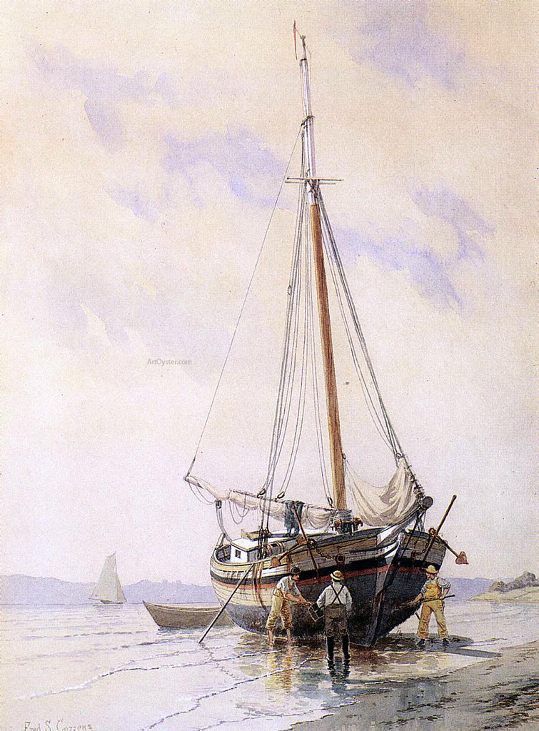 Frederic Schiller Cozzens Sloop Aground on the Hudson Oil Painting ...