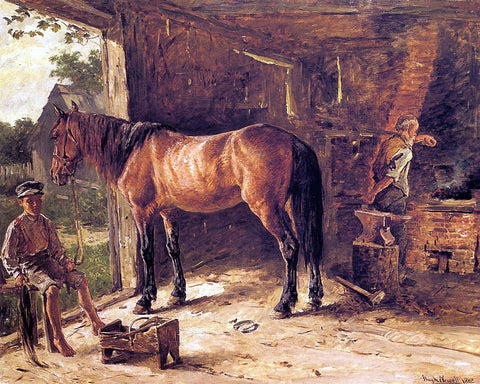  Hugh Newell The Blacksmith Shop - Hand Painted Oil Painting