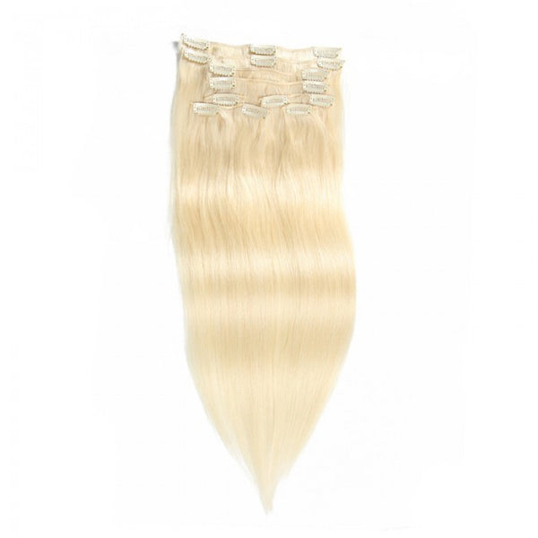 100g 60 Platium Blonde Clip In Hair Cheap Virgin Hair Extensions