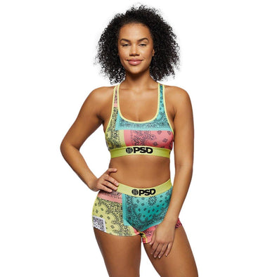 PSD Womens Neon Sunflower Trip Sports Bra Multi