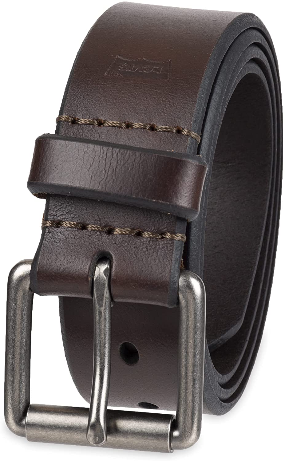 Levis Men's 38MM Perforated Genuine Leather Belt Brown