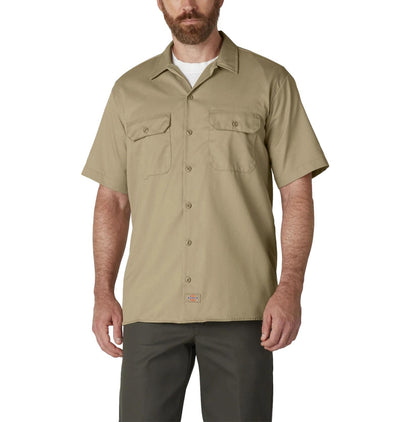 Dickies Men's Relaxed Fit Short Sleeve Collared Cotton Polyester Work Shirt - 1 Each