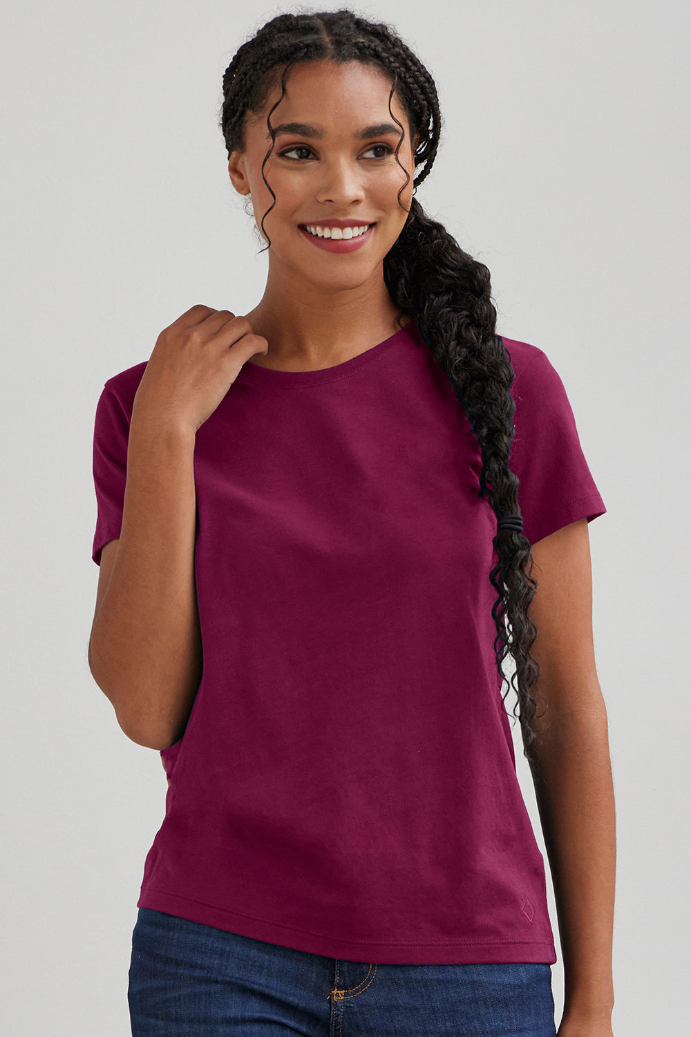 Women's 100% Cotton Relaxed Long Sleeve Crew Neck T-Shirt | Fair Indigo