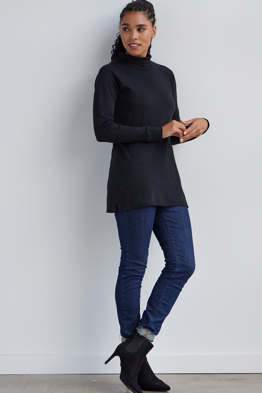 Cotton Fair Indigo Long Turtleneck | Women\'s 100% Sleeve