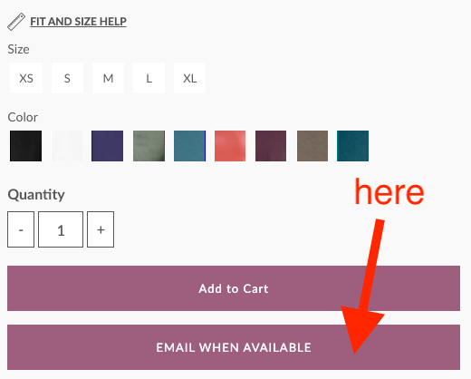 email when available button