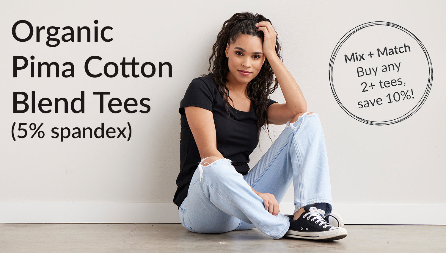 womens organic blend t-shirts organic cotton 5% spandex fair trade clothing