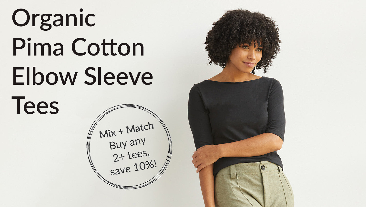 womens organic half sleeve tops and tees - ethically made - fair trade