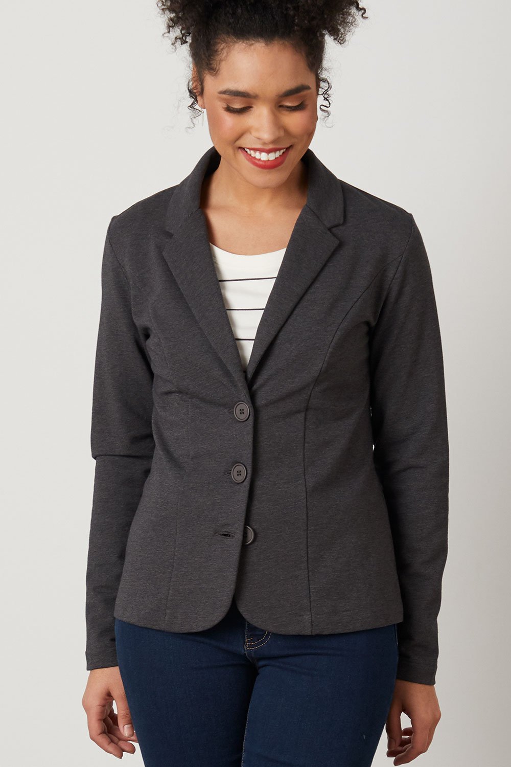 jersey knit blazer womens