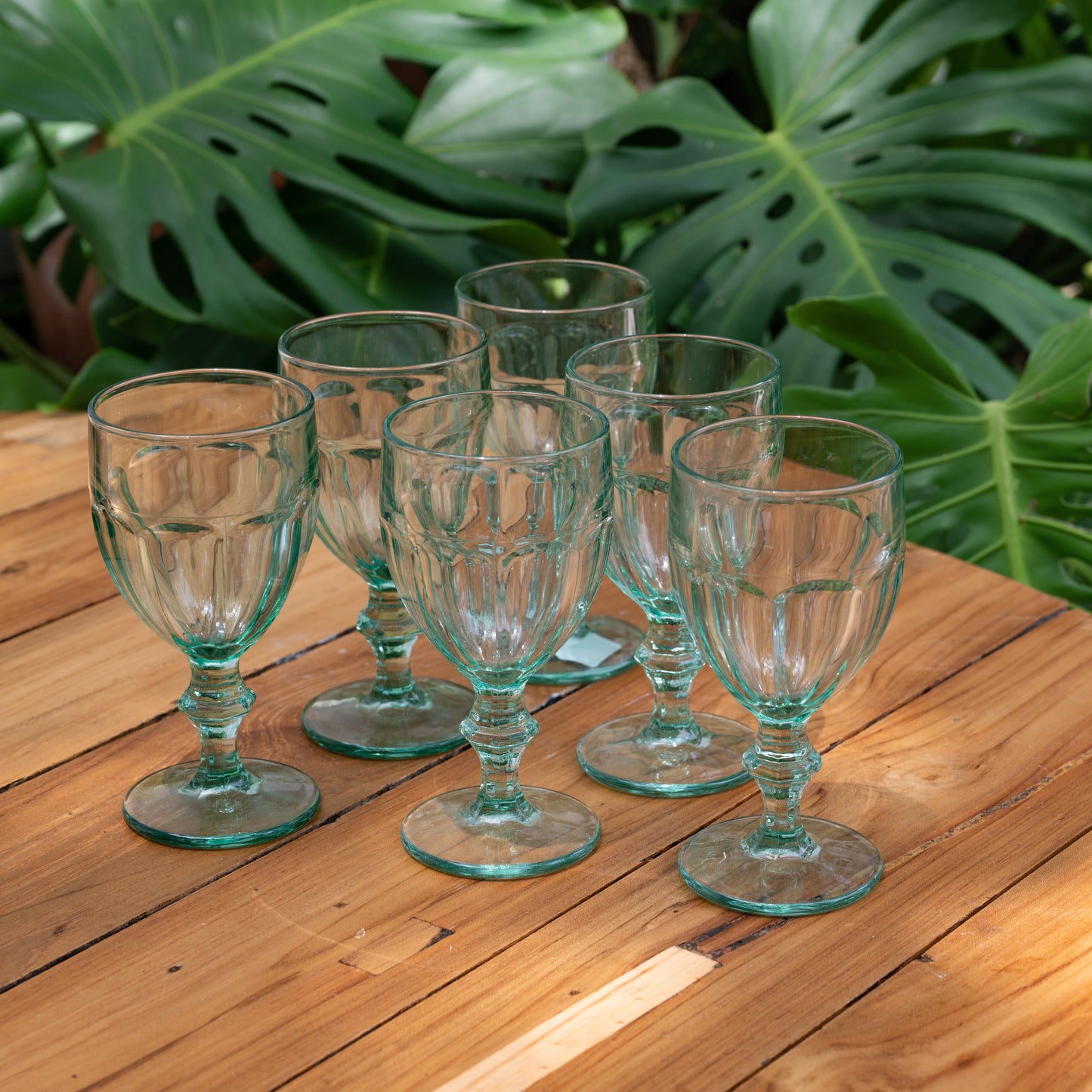 Greenline Goods Gray Goblet Glasses - Set Of 4 (10 oz) Vintage