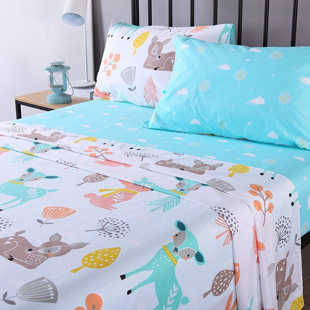 100% Cotton Sheets Kids Twin Sheets for Girls Teens Children Sheets Be ...