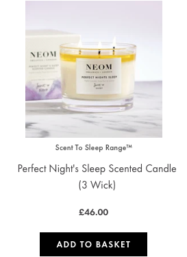 perfect night's sleep candle