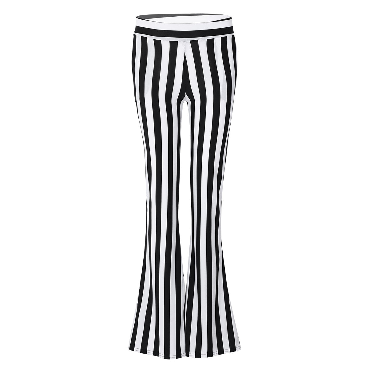 black and white vertical striped pants