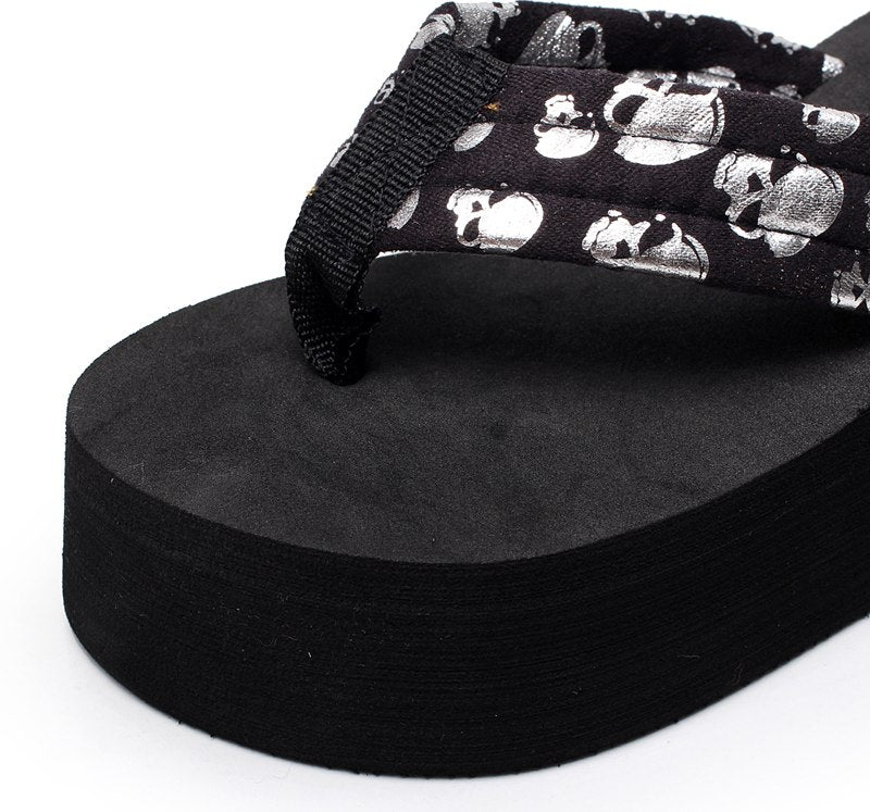 skull flip flops