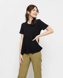 black peplum tee