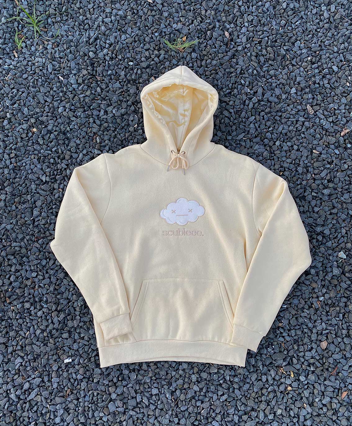 Cream Silk Hood Hoodie scubieee