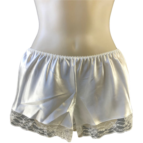 Ivory White Sexy Satin & Lace Cami Set & French Knickers – Just For You ...