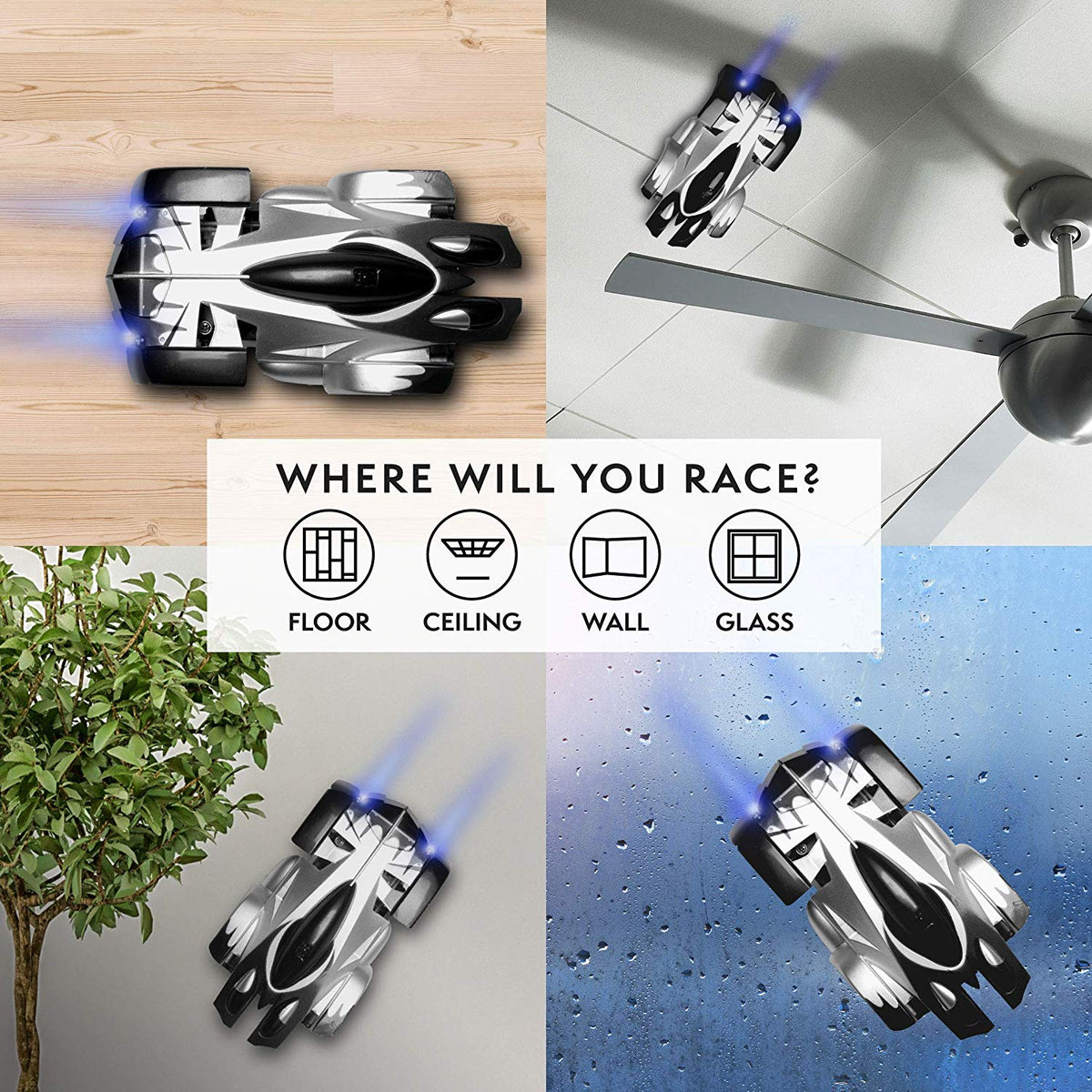 Remote Control Wall Climbing RC Car with LED Lights 360 Degree Rotating Stunt Toys Antigravity Machine Wall Racer for children