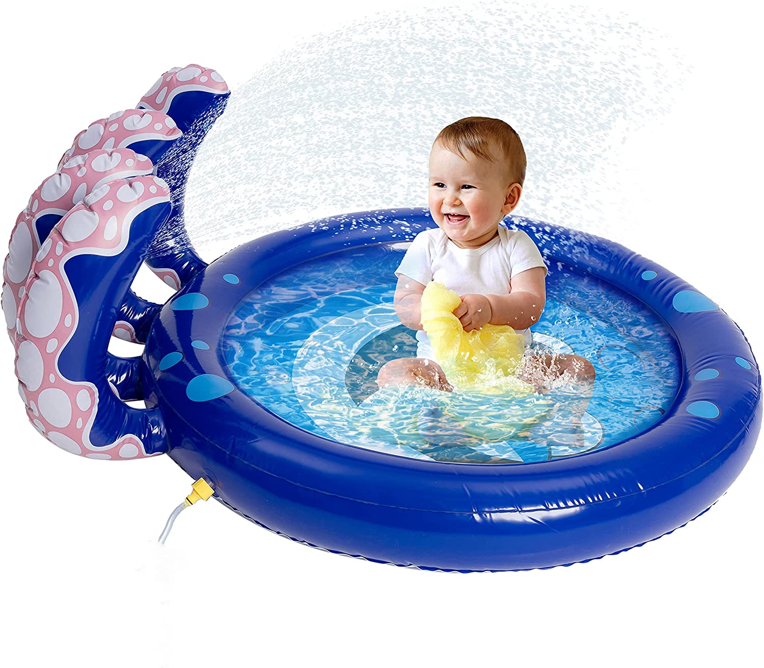 Image of Inflatable Sprinkler Splash Mat Octopus Pool Pad, Toddlers Pool Wading Swimming Outdoor Sprinkler 47 for Kids Summer Fun