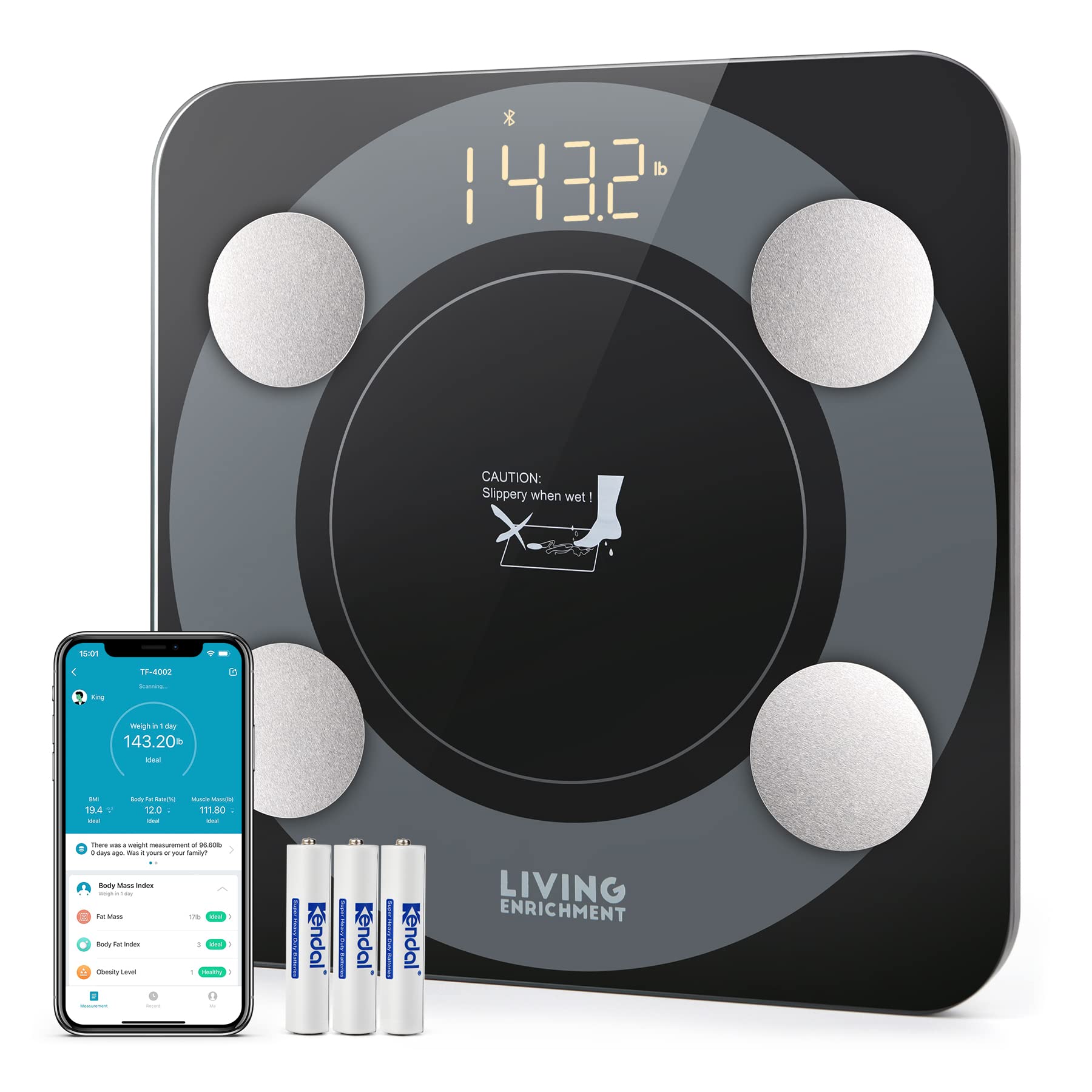 Living Enrichment Bluetooth Scale for Body Weight up to 396 lbs