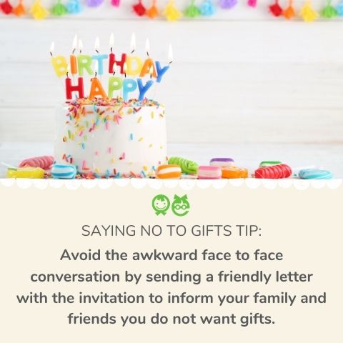 saying no to gifts tip