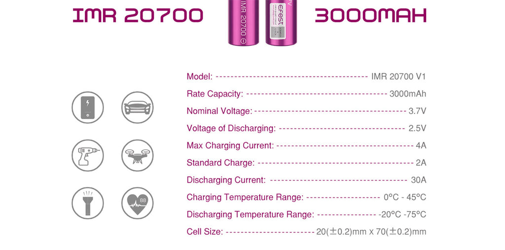 Efest 20700 battery from Super Vape Store