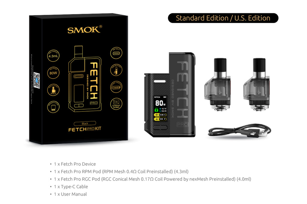 Smok Fetch Pro 80W Pod System Kit - 4.3ml - Fetch In The Box