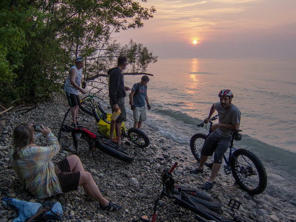 sunday morning fatbike ride lake michigan