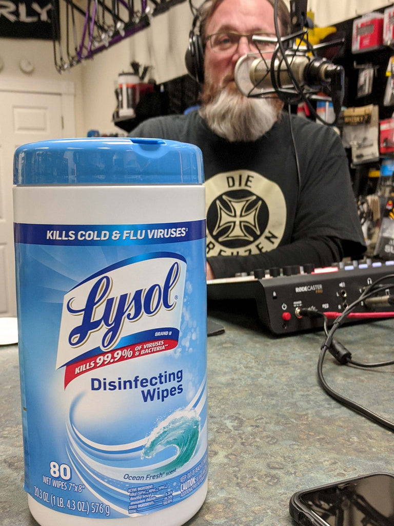 clean bike shop with lysol