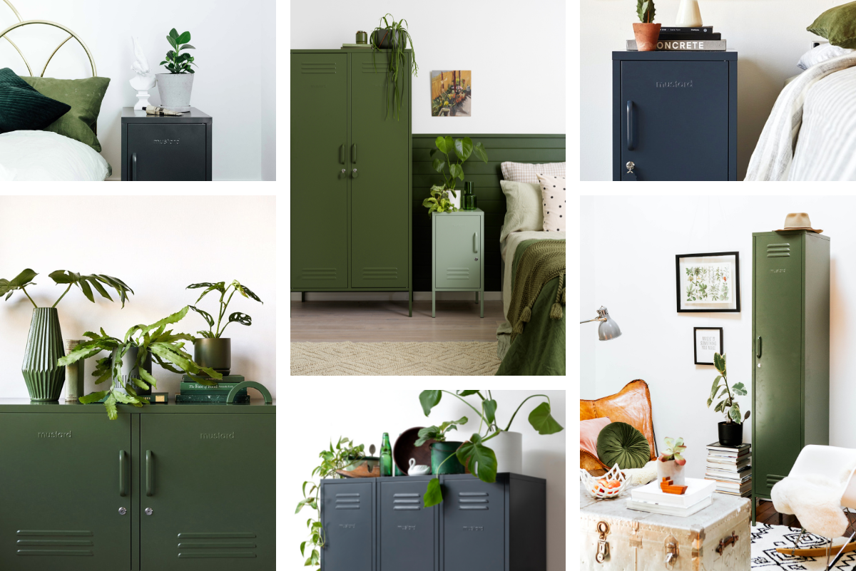 Earthy home interiors trend mustard made lockers