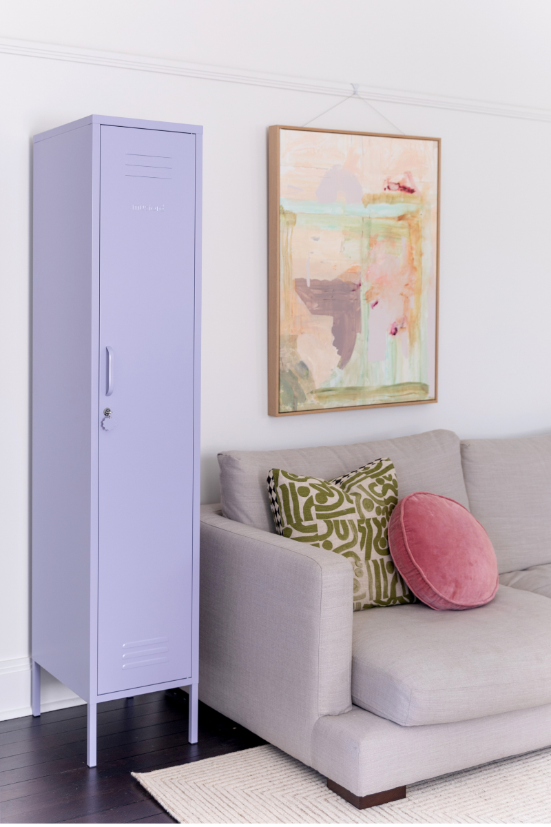 The Skinny locker wardrobe in lilac purple mustard made lockers