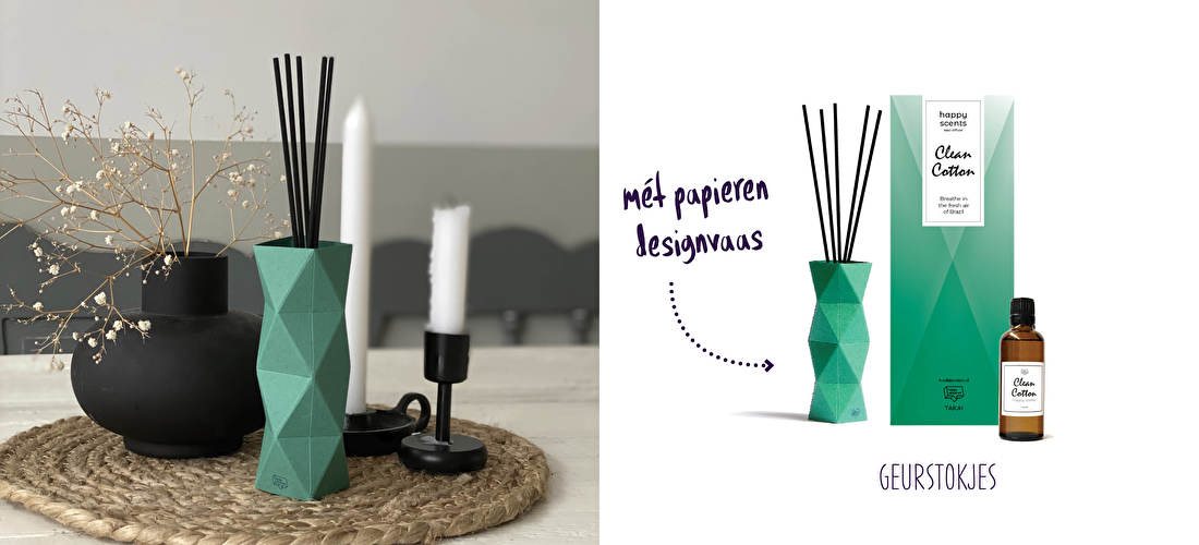 Happy Scents: Reed diffuser + paper vase
