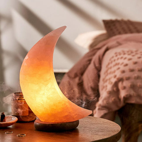 Salt stone lamp moon